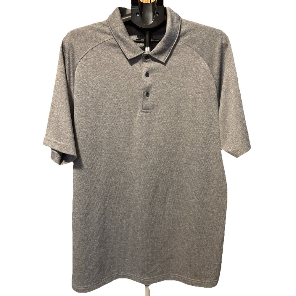 Slazenger Golf Polo Mens 2XL XXL Gray Wicking Dry Performance Comfort Casual Dad